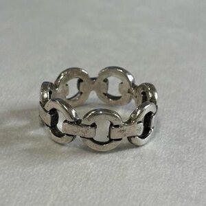 Vintage 925 Sterling Silver Chain Link Eternity Band Unisex Ring Size 9